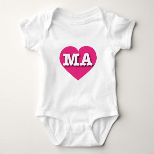 Massachusetts Hot Pink Heart _ I love MA Baby Bodysuit