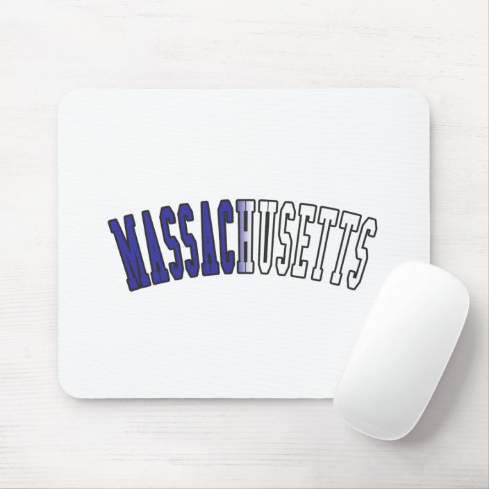 Massachusetts in State Flag Colors Mousepad