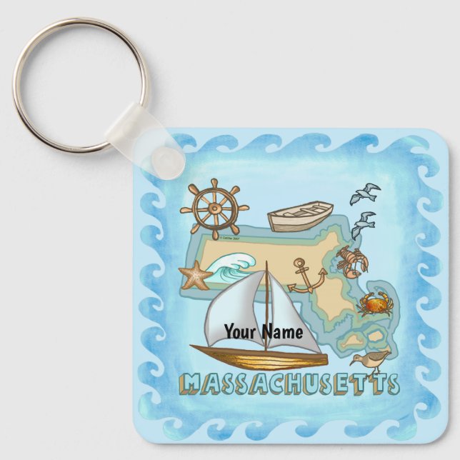 Massachusetts  keychain (Front)
