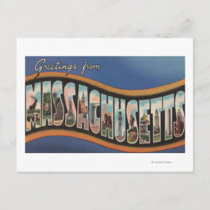 Massachusetts - Large Letter Scenes Postcard