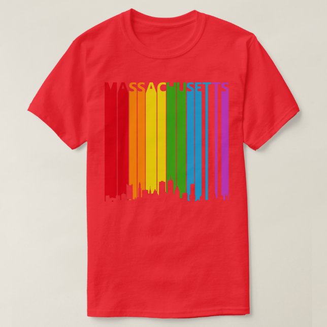 Massachusetts LGBT Gay Pride  T-Shirt (Design Front)