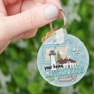 Massachusetts Lighthouse Keychain