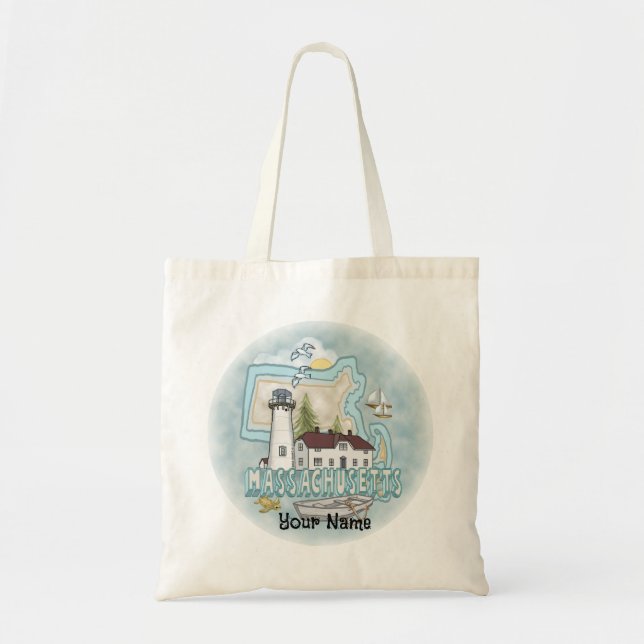 Massachusetts Lighthouse  Tote Bag (Front)
