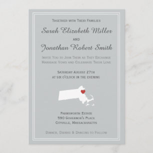 Massachusetts Love - Customizable Wedding Invite