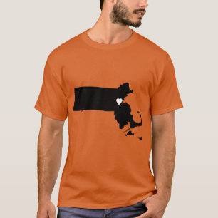 Massachusetts Love in Black Oversized T-Shirt