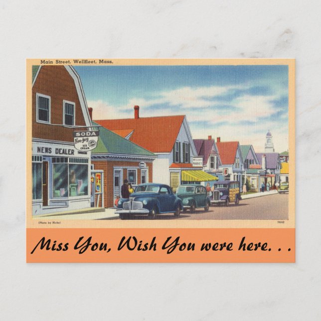 Massachusetts, Main Street, Wellfleet Postcard (Front)