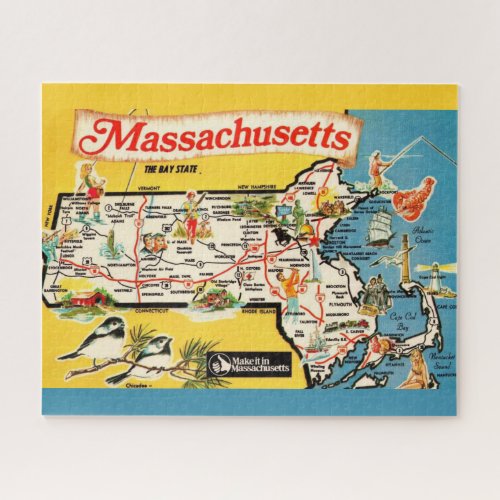 Massachusetts Map 16x20 Puzzle