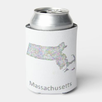 Massachusetts Map Can Cooler by ZYDDesign at Zazzle