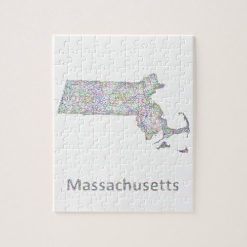 Massachusetts map jigsaw puzzle