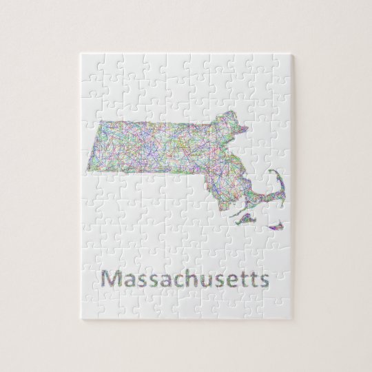 Massachusetts map jigsaw puzzle