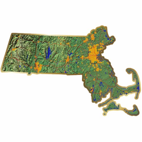 Massachusetts Map Magnet Cut Out