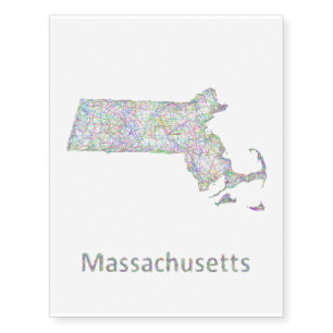 Massachusetts map temporary tattoos
