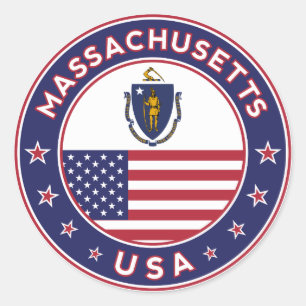 Massachusetts, Massachusetts sticker, phone case Classic Round Sticker