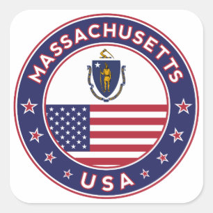 Massachusetts, Massachusetts sticker, phone case Square Sticker
