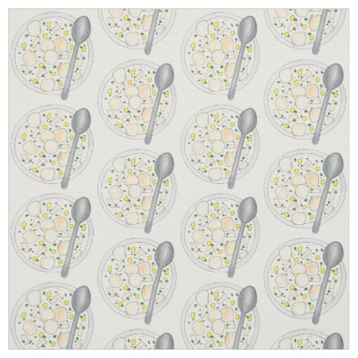 Massachusetts New England Clam Chowder Soup Chowda Fabric