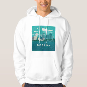 Massachusetts Night Cityscape Boston City Hoodie