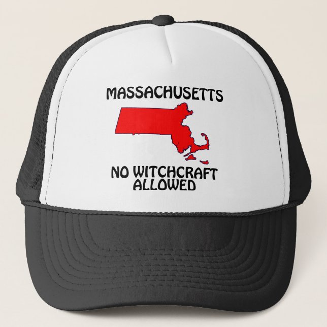 Massachusetts - No Witchcraft Allowed Trucker Hat (Front)