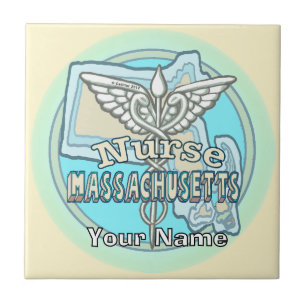 Massachusetts Nurse Caduceus Tile