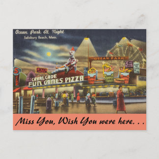 Massachusetts, Ocean Park, Salisbury Beach Postcard