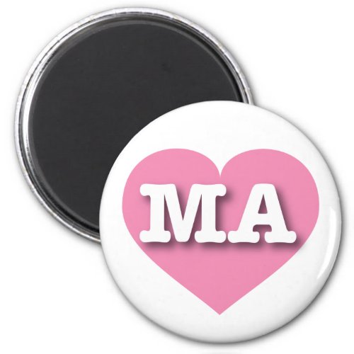 Massachusetts Pink Heart _ I love MA Magnet