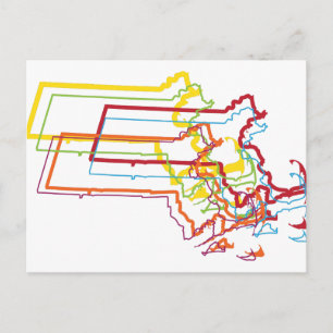 massachusetts pride blur postcard
