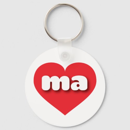 Massachusetts Red Heart _ I love MA Keychain