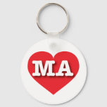 Massachusetts Red Heart - I Love Ma Keychain at Zazzle