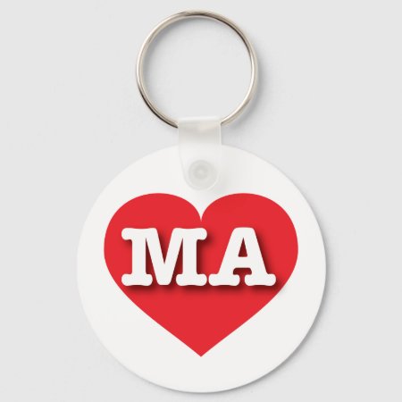 Massachusetts Red Heart - I Love Ma Keychain
