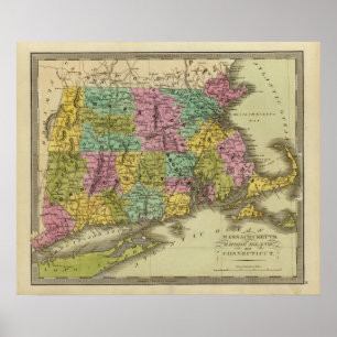 Massachusetts Rhode Island And Connecticut 2 Poster