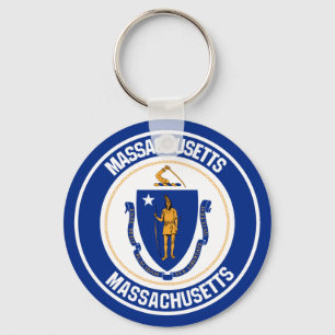 Massachusetts Round Emblem Keychain