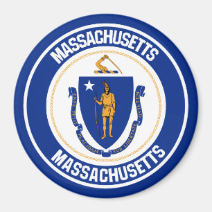 Massachusetts Round Emblem Magnet