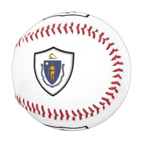 Massachusetts shield flag baseball