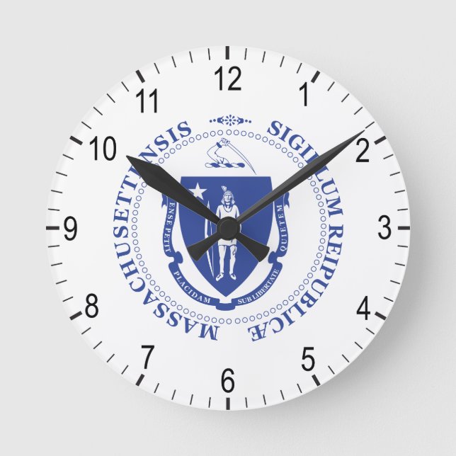 Massachusetts sign round clock (Front)