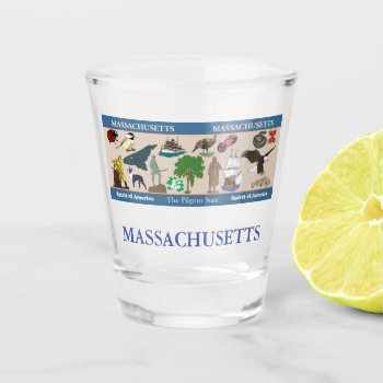 Massachusetts State Commemorative Shot Glass by TravelingMandalas at Zazzle