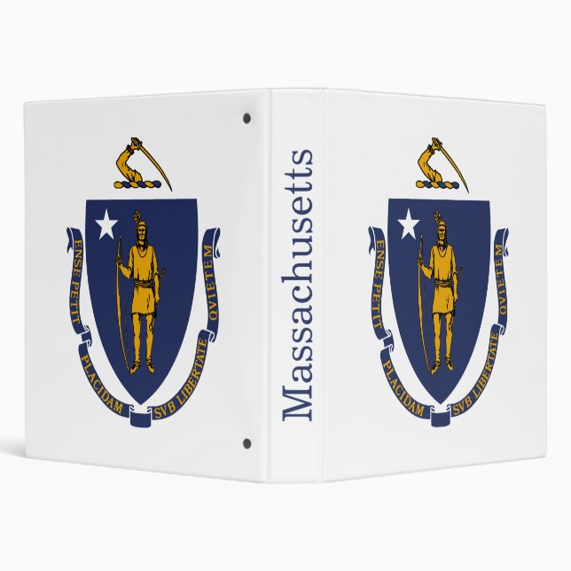 Massachusetts State Flag 3 Ring Binder (Background)