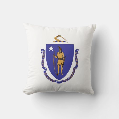 Massachusetts State Flag American MoJo Pillow