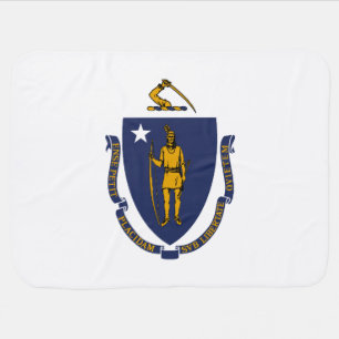 Massachusetts State Flag Baby Blanket