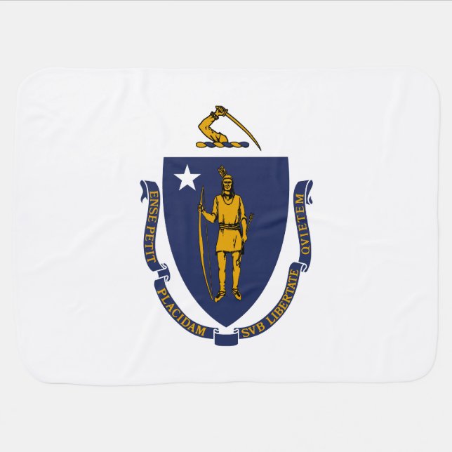Massachusetts State Flag Baby Blanket (Horizontal)