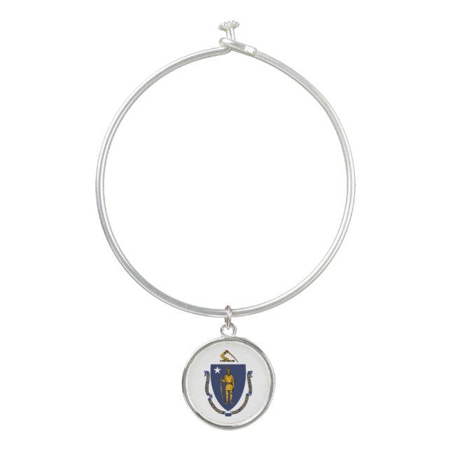 Massachusetts State Flag Bangle Bracelet (Front)