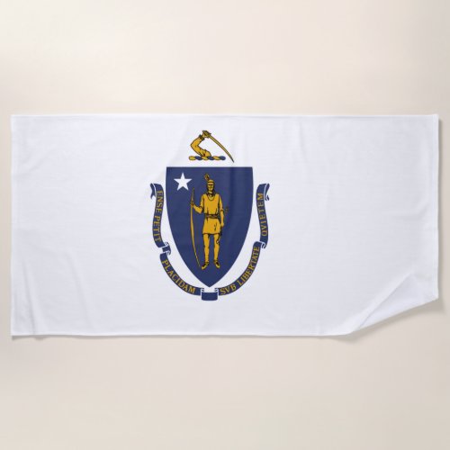 Massachusetts State Flag Beach Towel