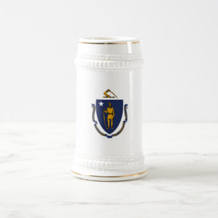 Massachusetts State Flag Beer Stein