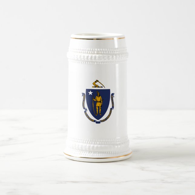 Massachusetts State Flag Beer Stein (Center)