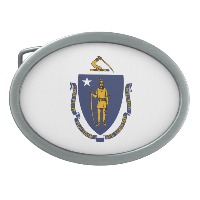 Massachusetts State Flag Belt Buckle (Front)