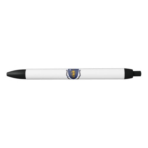 Massachusetts State Flag Black Ink Pen