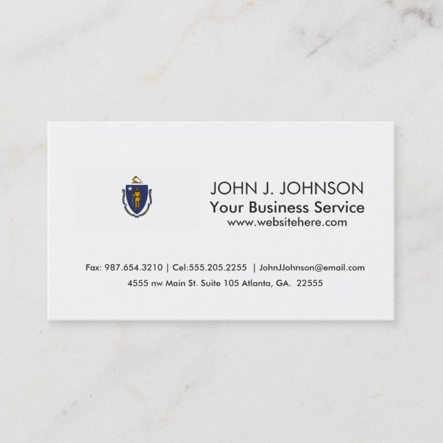 Massachusetts State Flag Business Card (Front)