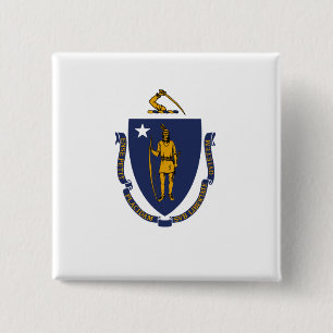 Massachusetts State Flag Button