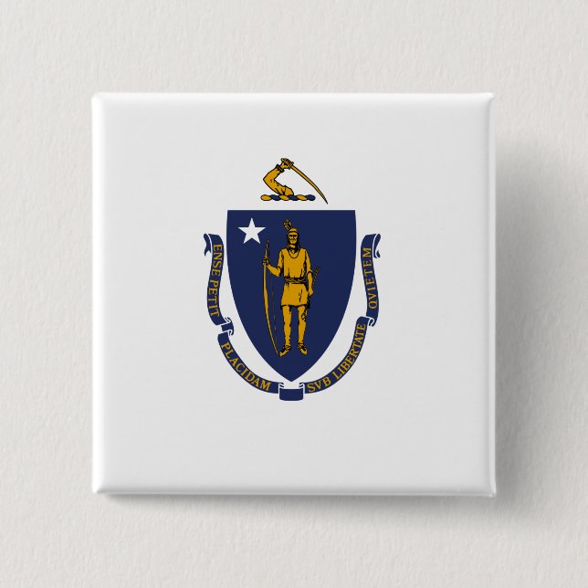 Massachusetts State Flag Button (Front)