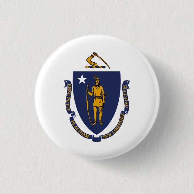Massachusetts State Flag Button (Front)