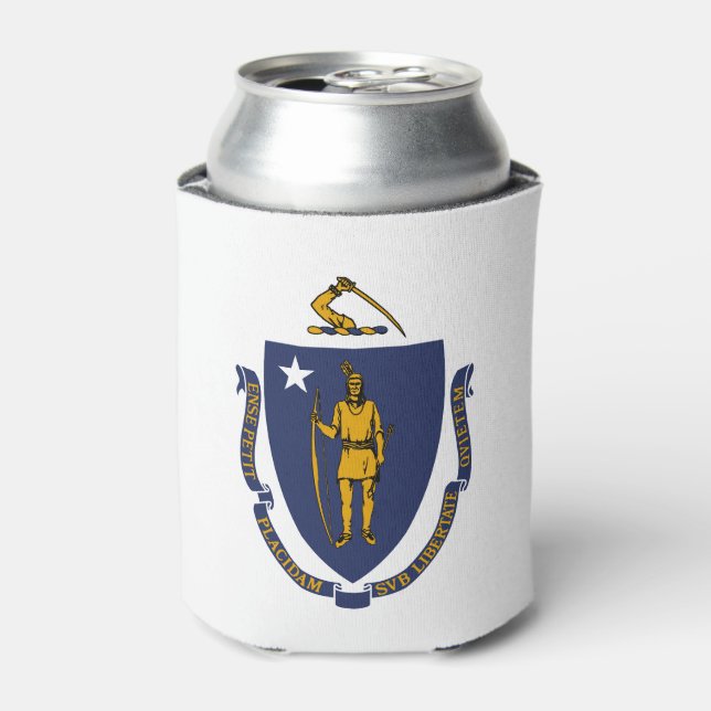 Massachusetts State Flag Can Cooler (Can Front)