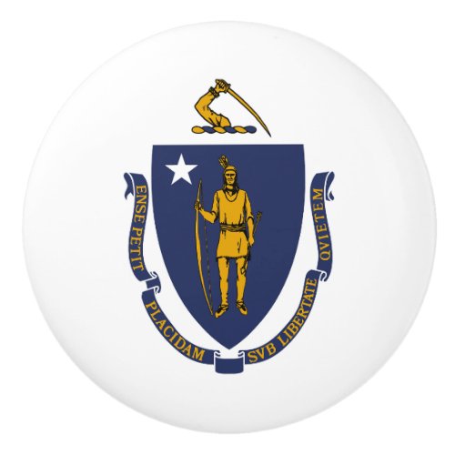 Massachusetts State Flag Ceramic Knob